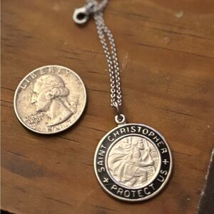 SOLD - Rare two-tone Sterling Silver St. Christopers Medal.